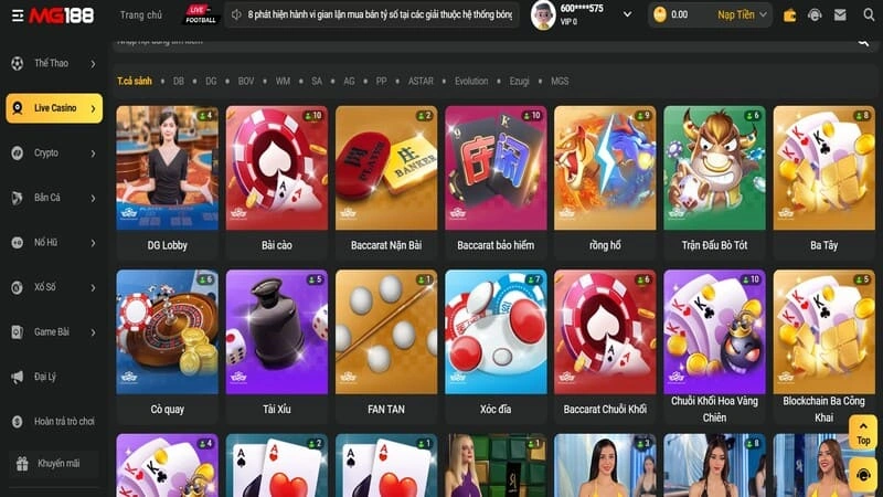 Siêu phẩm có mặt trên Live Casino Mg188 Siêu phẩm có mặt trên Live Casino Mg188