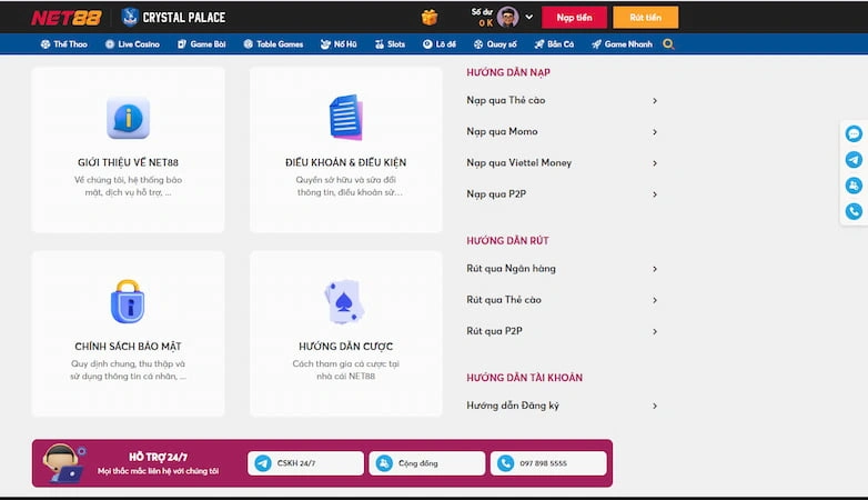 Giao diện hỗ trợ khách hàng thật